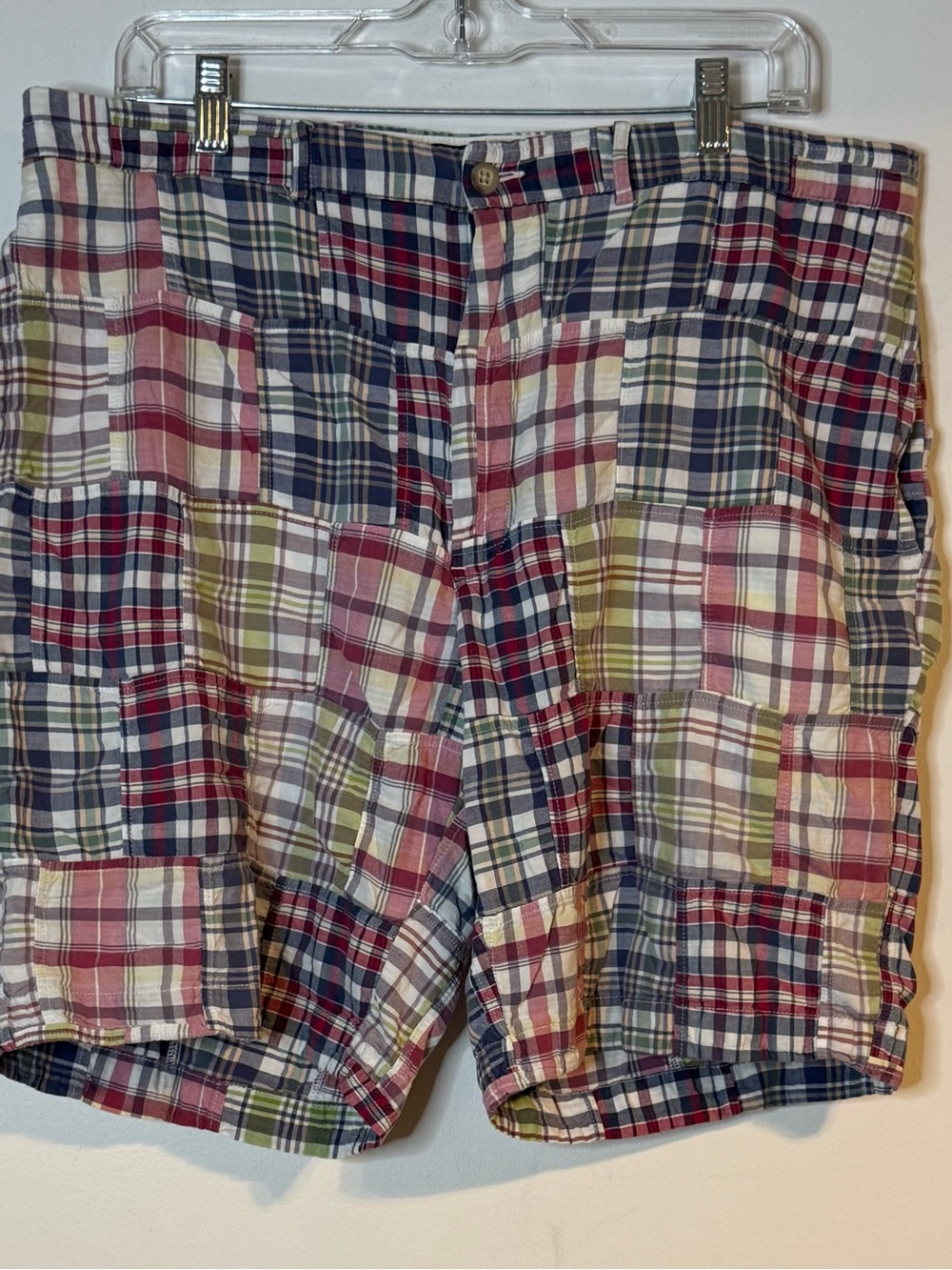 Polo Ralph Lauren Patchwork Madras Shorts Men’s 36 Plaid Cotton Preppy